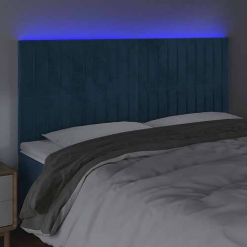 LED uzglavlje tamnoplavo 180x5x118/128 cm baršunasto - Tamno plava 180 x 5 x 118/128 cm 1 Cijena