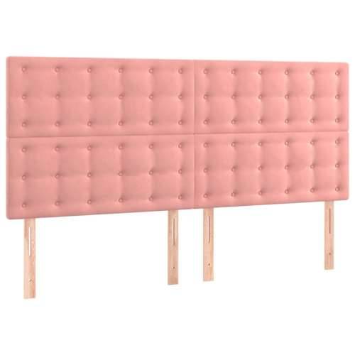 LED uzglavlje ružičasto 160x5x118/128 cm baršunasto - Ružičasta 160 x 5 x 118/128 cm 1 Cijena