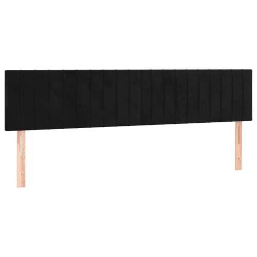 Krevet s oprugama i madracem crni 160x200 cm baršunasti - Crna 160 x 200 cm Okomite pruge Cijena