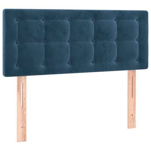 Box spring krevet s madracem tamnoplavi 90x190 cm baršunasti - Tamno plava 90 x 190 cm gumbi Cijena