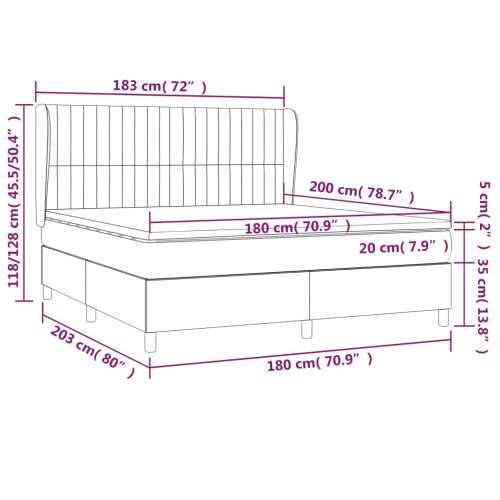 Krevet s oprugama i madracem plavi 180x200 cm od tkanine - Plava 180 x 200 cm Okomite pruge Cijena
