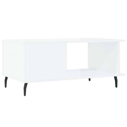 Stolić za kavu sjajni bijeli 90 x 50 x 40 cm konstruirano drvo - Visoko sjajno bijela 1 Cijena
