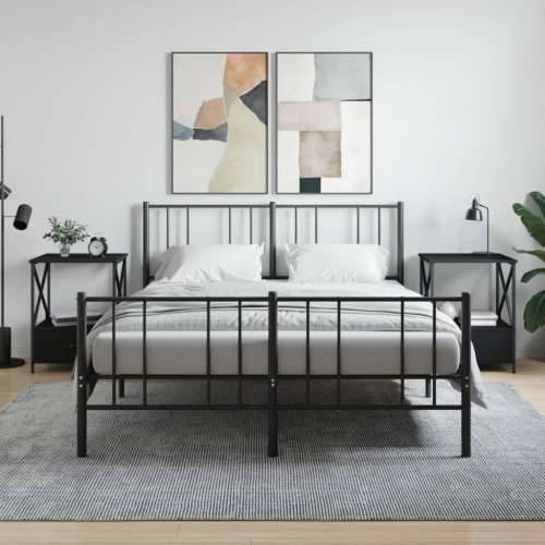 Noćni ormarići 2 kom crni 50 x 41 x 65 cm od konstruiranog drva - Crna 2 Cijena