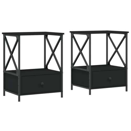 Noćni ormarići 2 kom crni 50 x 41 x 65 cm od konstruiranog drva - Crna 2 Cijena