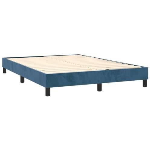Krevet s oprugama i madracem tamnoplavi 140x190 cm baršunasti - Tamno plava 140 x 190 cm vodoravne pruge Cijena