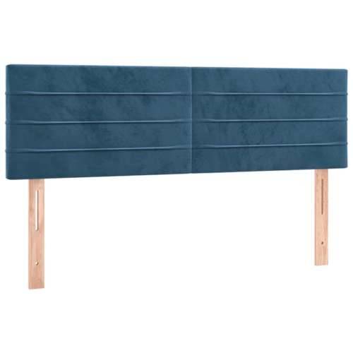 Krevet s oprugama i madracem tamnoplavi 140x190 cm baršunasti - Tamno plava 140 x 190 cm vodoravne pruge Cijena