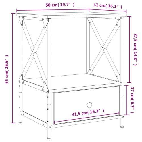 Noćni ormarići 2 kom boja hrasta 50x41x65 cm konstruirano drvo - Sivi hrast sonoma 2 Cijena