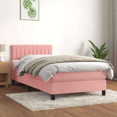 Box spring krevet s madracem ružičasti 100x200 cm baršunasti