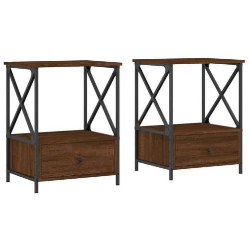 Noćni ormarići 2 kom boja hrasta 50x41x65 cm konstruirano drvo - Smeđi hrast 2 Cijena