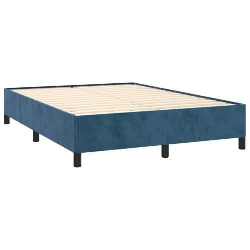 Krevet s oprugama i madracem tamnoplavi 140x190 cm baršunasti - Tamno plava 140 x 190 cm vodoravne pruge Cijena