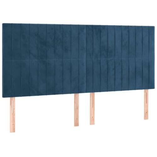 Krevet s oprugama i madracem tamnoplavi 180x200 cm baršunasti - Tamno plava 180 x 200 cm Okomite pruge Cijena