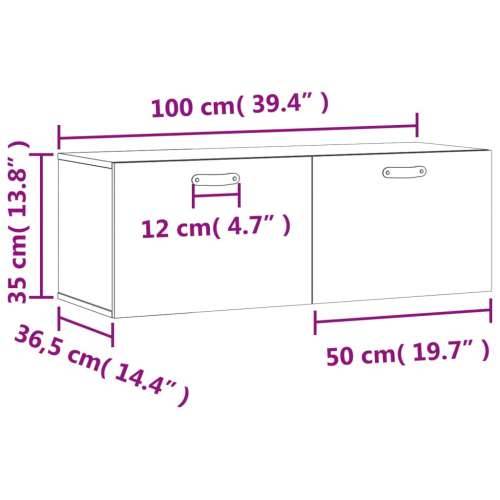 Zidni ormarić crni 100 x 36,5 x 35 cm od konstruiranog drva - Crna 100 x 36.5 x 35 cm 1 Cijena