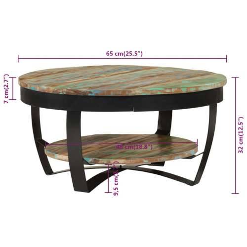 Stolić za kavu od masivnog obnovljenog drva 65 x 32 cm Cijena