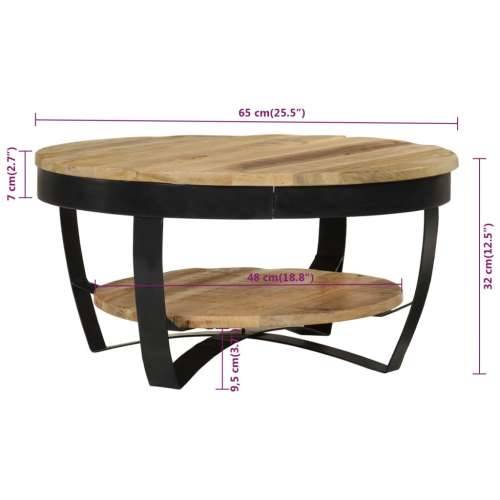 Stolić za Kavu Masivno Grubo Obrađeno Drvo Manga 65x32 cm - 65 x 32 cm 1 masivno drvo manga Cijena