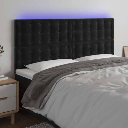 LED uzglavlje crno 180x5x118/128 cm baršunasto - Crna 180 x 5 x 118/128 cm 1 Cijena