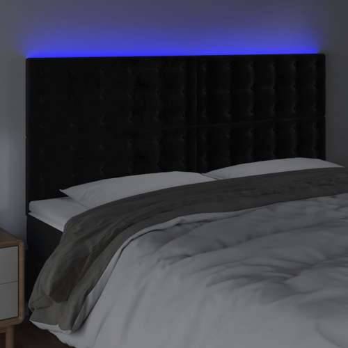 LED uzglavlje crno 180x5x118/128 cm baršunasto - Crna 180 x 5 x 118/128 cm 1 Cijena