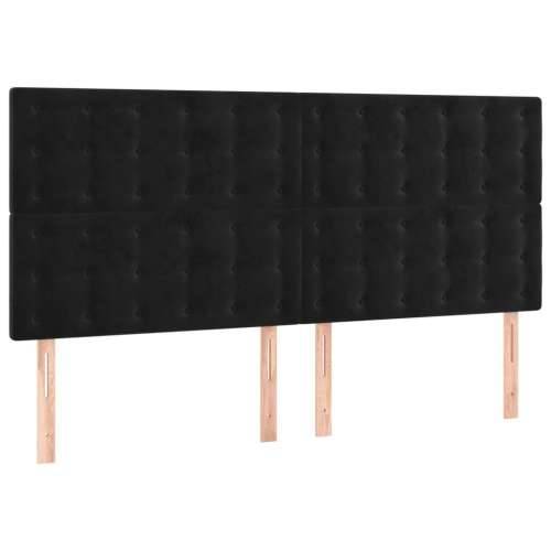 LED uzglavlje crno 180x5x118/128 cm baršunasto - Crna 180 x 5 x 118/128 cm 1 Cijena