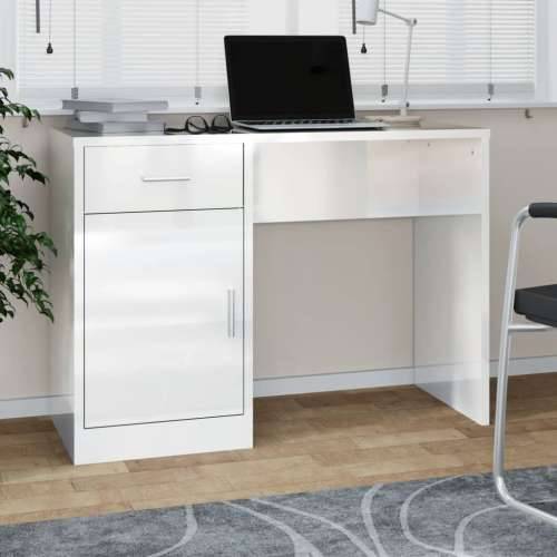 Radni stol s ladicom i ormarićem bijeli 100 x 40 x 73 cm drveni