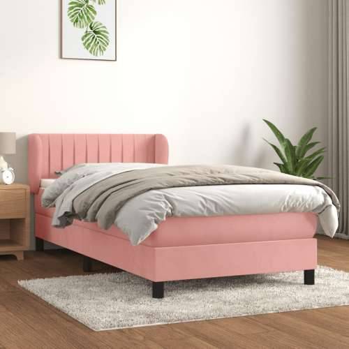 Box spring krevet s madracem ružičasti 100x200 cm baršunasti - Ružičasta 100 x 200 cm Okomite pruge Cijena
