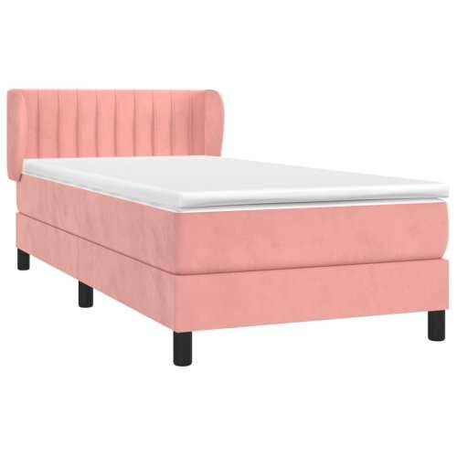 Box spring krevet s madracem ružičasti 100x200 cm baršunasti - Ružičasta 100 x 200 cm Okomite pruge Cijena