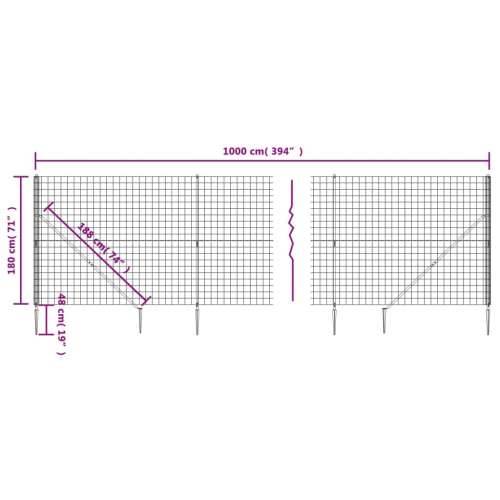 Žičana ograda sa šiljastim držačima zelena 1,8 x 10 m - Zelena 1.8 x 10 m 1 Cijena