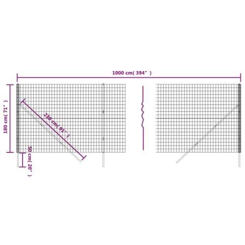 Žičana ograda antracit 1,8x10 m od pocinčanog čelika - Antracit 1.8 x 10 m 1 Cijena