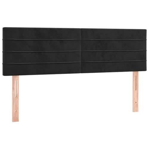 Krevet s oprugama i madracem crni 140 x 190 cm baršunasti - Crna 140 x 190 cm vodoravne pruge Cijena