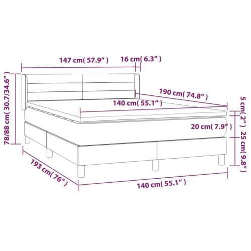 Krevet s oprugama i madracem crni 140 x 190 cm baršunasti - Crna 140 x 190 cm vodoravne pruge Cijena