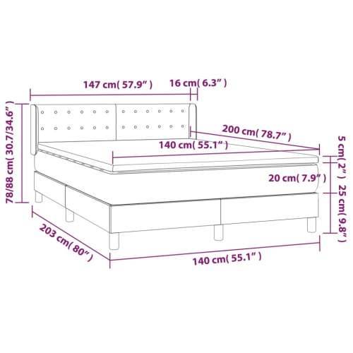 Krevet s oprugama i madracem crni 140x200 cm baršunasti - Crna 140 x 200 cm gumbi Cijena