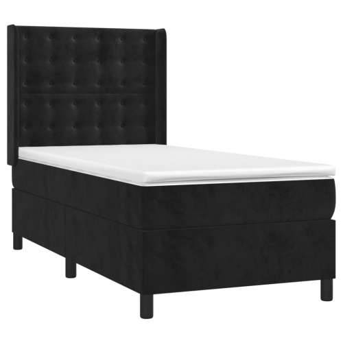 Box spring krevet s madracem crni 90x190 cm baršunasti - Crna 90 x 190 cm gumbi Cijena