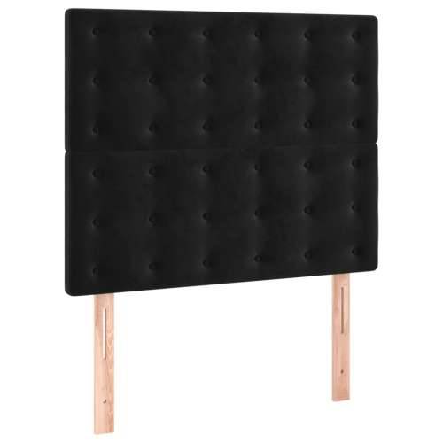 Box spring krevet s madracem crni 90x200 cm baršunasti - Crna 90 x 200 cm gumbi Cijena