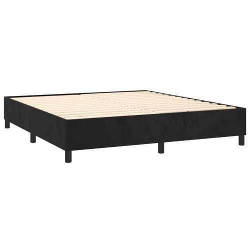 Krevet s oprugama i madracem crni 180x200 cm baršunasti - Crna 180 x 200 cm gumbi Cijena