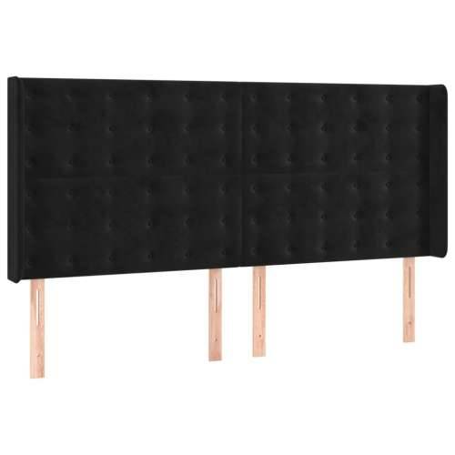 Krevet s oprugama i madracem crni 180x200 cm baršunasti - Crna 180 x 200 cm gumbi Cijena