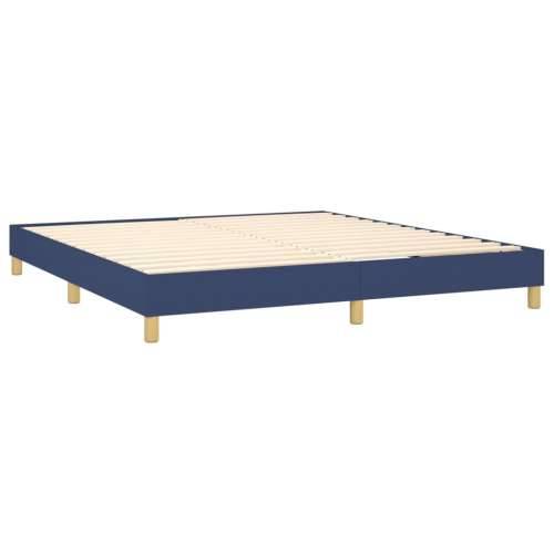 Krevet s oprugama i madracem plavi 160x200 cm od tkanine - Plava 160 x 200 cm Blok s kvadratima Cijena