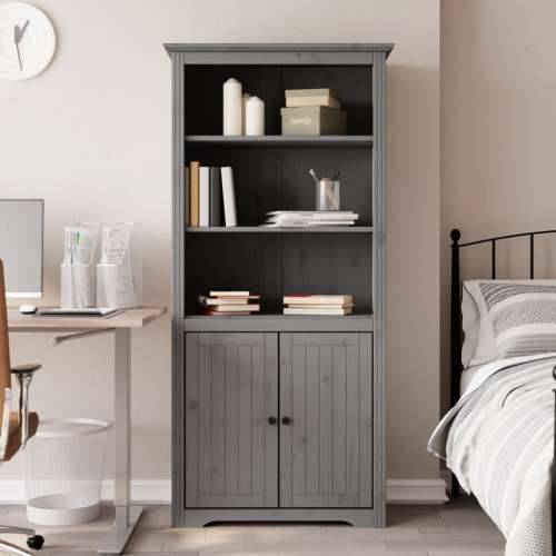 Regal za knjige BODO sivi 80x40x173 cm od masivne borovine - Siva 1 Cijena