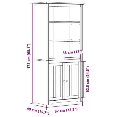 Regal za knjige BODO sivi 80x40x173 cm od masivne borovine - Siva 1 Cijena