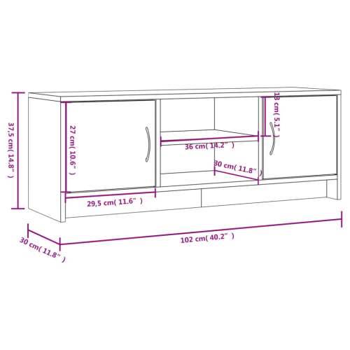 TV ormarić bijeli 102x30x37,5 cm od konstruiranog drva - Bijela 1 Cijena