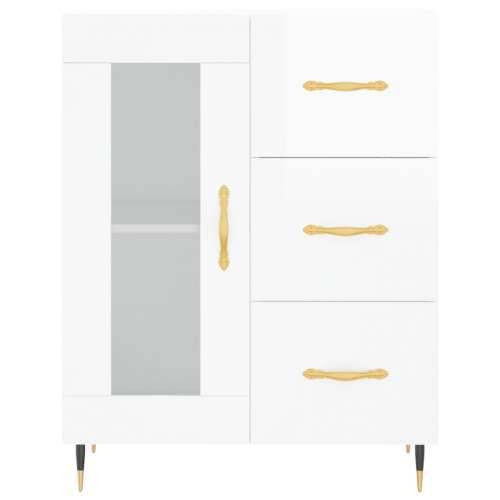 Komoda sjajna bijela 69,5x34x90 cm od konstruiranog drva - Visoko sjajno bijela 1 Cijena