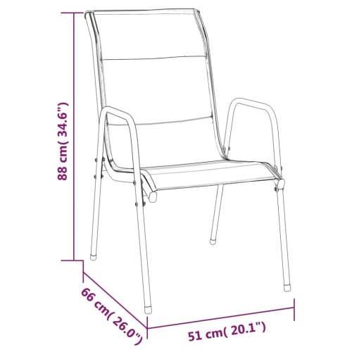 Vrtna garnitura - 7-dijelni vrtni blagovaonski set crni od čelika i tekstilena - Dužina stola 190 cm 6 Cijena