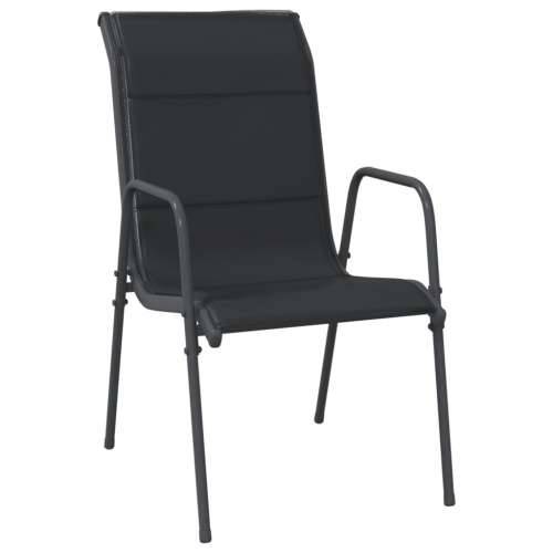 Vrtna garnitura - 7-dijelni vrtni blagovaonski set crni od čelika i tekstilena - Dužina stola 140 cm 6 Cijena