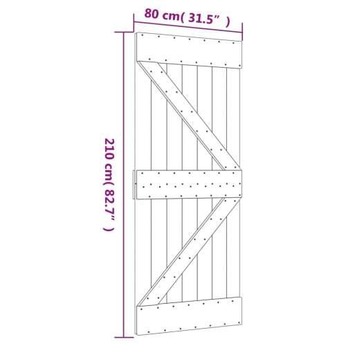 Klizna vrata s priborom za montažu 80 x 210 cm masivna borovina Cijena