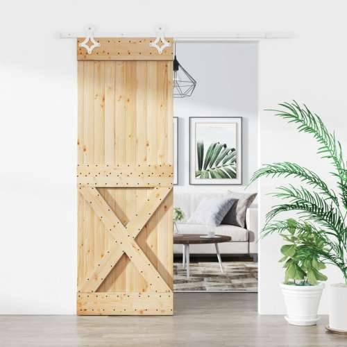 Klizna vrata s priborom za montažu 85 x 210 cm masivna borovina Cijena
