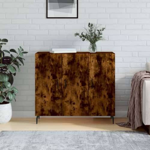 Komoda boja dimljenog hrasta 90 x 34 x 80 cm konstruirano drvo - Dimljeni hrast 1 Cijena