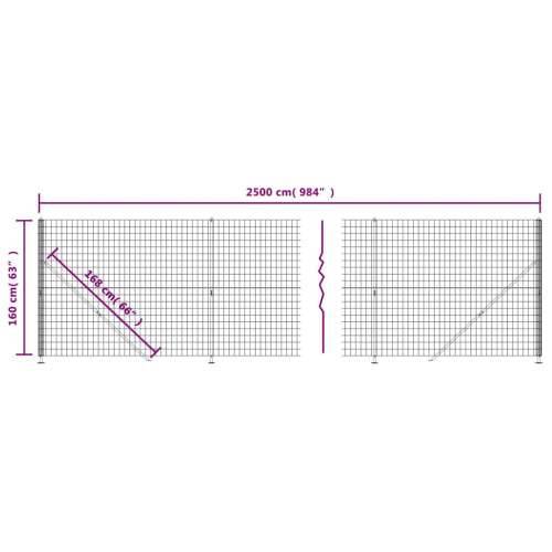 Žičana ograda s prirubnicom antracit 1,6 x 25 m - Antracit 1.6 x 25 m 1 Cijena