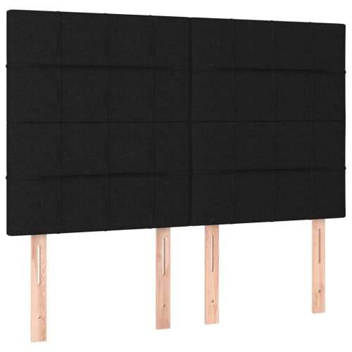 Krevet s oprugama i madracem crni 140 x 190 cm od tkanine - Crna 140 x 190 cm Blok s kvadratima Cijena