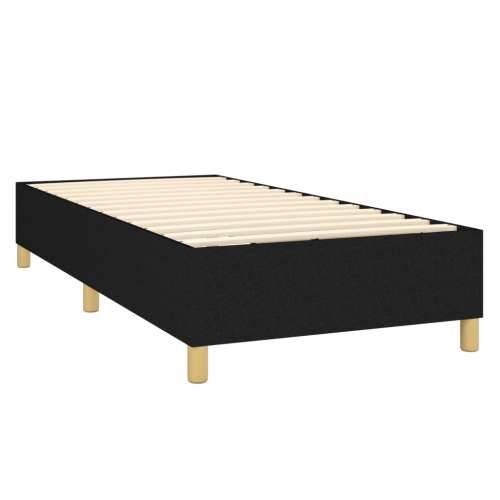 Krevet box spring s madracem LED crni 90x190 cm od tkanine Cijena