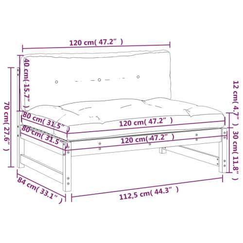 Srednja sofa 120x80 cm od masivne borovine - Prirodna boja bora 1 srednja sofa Cijena