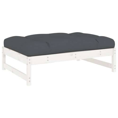 Vrtni tabure bijeli 120 x 80 cm od masivne borovine - Bijela boja bora 1 naslon za noge Cijena