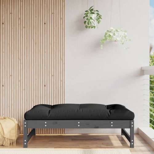 Vrtni tabure sivi 120 x 80 cm od masivne borovine - Siva boja bora 1 naslon za noge Cijena