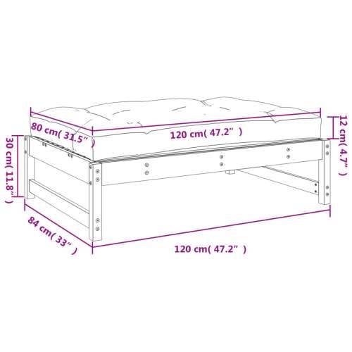 Vrtni tabure boja meda 120 x 80 cm od masivne borovine - Smeđa boja bora 1 naslon za noge Cijena